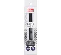 Prym Aiguilles à tricoter double pointe Ergonomics Carbon 15 cm Noir 2 mm