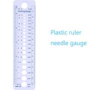 Aiguilles à tricoter en plastique Règle de mesure en pouces cm Outils de couture US UK Canada Tailles 2-10 mm
