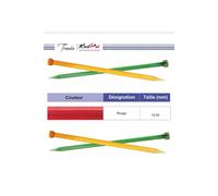 KnitPro Aiguilles à simple pointe KP51219 Bois multicolore 35 cm 12,00 mm