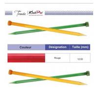 KnitPro Aiguilles à simple pointe KP51219 Bois multicolore 35 cm 12,00 mm