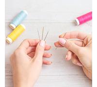 Aiguilles Aveugles Multi-Tailles Avec Tonneaux En Bois, Ensemble D'aiguilles En Bois De Santal, Trou Latéral, Outil De Broderie De Couture Pour Personnes Âgées, 12 Pièces