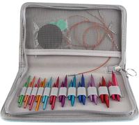 Aiguilles circulaires - set de 3 à 8 mm interchangeables de différentes couleurs avec sac de rangement pour l'artisanat