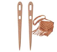 Aiguilles De Broderie - 2 Pcss Oeil Oeil Hand Tool À Main | Big Deux Fournitures De Tricotage De Tapisserie Et De Fournitures De Cochet À Deux Yeux, Aiguille À Poil À Bricolage En Bois Ensemble Po