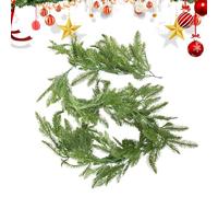 Aiguilles de pin de Noël, branches de verdure artificielles réalistes, décoration de vacances de 70,87 pouces, fausses réalistes pour les fenêtres, porches, patios, jardins, couloirs, murs, ar