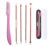 Aiguilles De Solvant D'extracteur D'acne De Point Noir D'acier Inoxydable Avec Des Outils De Rasoir De Sourcils