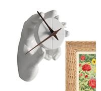 Aiguilles d'horloge murale 3D en résine : mouvement silencieux, support décoratif en forme de main, art moderne pour la maison, cuisine, salon, chambre, studio, café, article