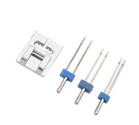 Aiguilles doubles extensibles pour machine à coudre 2/90 3/90 4/90 avec pied presseur pour la plupart des pieds à nervures