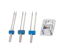 Aiguilles doubles extensibles pour machine à coudre 2/90 3/90 4/90 avec pied presseur pour la plupart des pieds à nervures