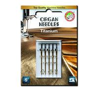 Aiguilles Jajasio pour machine à coudre Organ, Titanium, épaisseur 75, 80, 90 #127 (5 unités, Pointe ronde)