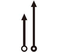 Aiguilles pour horloge flèches 8 et 6 cm - artémio Noir G