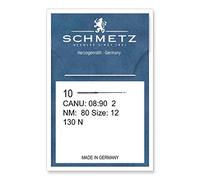 Aiguilles pour machine à coudre SCHMETZ Top-Stitch - 80 (12) chas allongé pour un enfilage fluide, idéales pour plusieurs fils et tissus variés - Lot de 5