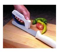 Aiguiseur à couteaux pour lame lisse et dentelée Argent et blanc G