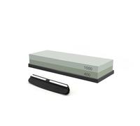 Aiguiseur à hache Pierre à aiguiser, Affûteur de couteaux, lot 3 pierres à aiguiser double face, base en bambou, guide d'angle(400 1000 Set)