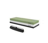 Aiguiseur à hache Pierre à aiguiser, Ensemble de pierres à aiguiser 3 en 1 avec base bambou et guide d'angle for couteaux, ciseaux haches(3000 8000 Set)