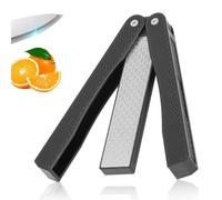 Aiguiseur Couteaux,affuteur de couteaux, Diamant Double Face Pierre Aiguiser, Affûteur Diamant Pliable à Double Grain d’affûtage Épais/Extrafin 400/600 Grit,Aiguisoir à couteaux pliant pour Cuisine