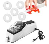 Aiguiseur Couteaux - Affûteuse Électrique Multifonction, Machine Affûtage Rapide Avec Polissage Affûteur Ciseaux Lames Outils Cuisine Maison | Appareil Compact Sécurisé Avec Couvercle Protection