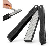 Aiguiseur Couteaux Diamant Pliable 400/600 Grain - Pierre à Aiguiser Double Face, Affûteur Couteau Portable Professionnel pour Cuisine, Camping, Extérieur