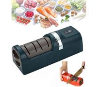 Aiguiseur Couteaux Électriques Automatique, Affûteur de Couteaux Électrique Rechargeable Meule Diamantée, Aiguiseur Roulant avec Base Antidérapante pour Cuisine (Vert)