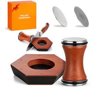Aiguiseur Couteaux Professionnel avec 2 Lames de Rechange en Diamant Industriel, Angles d'Affûtage 12°/15°/17°/19°/22°/25°, Double Face Diamant Grain 400/1000, pour Couteaux Cuisine et Extérieur