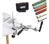 Aiguiseur Couteaux Professionnel,Rx-009 Aiguiseur De Couteaux,Système De Double Serrage à 360°,Réglage d'Angle Des Deux Côtés15°-27°,Ensemble d'Aiguisage Pour Couteaux De Cuisine,10 Pierres à Aiguiser