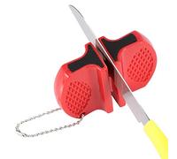 Aiguiseur de couteau de poche, affûteurs manuels aiguiseur couteaux aiguiseur de couteau de poche mini pierre à aiguiser anti-saut pour la cuisine(rouge)