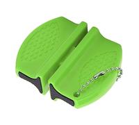 Aiguiseur de couteau de poche compact double face portable pour aventure en plein air, mini aiguiseur de couteaux, accessoires de camping (vert)