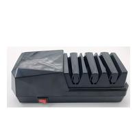 Aiguiseur de couteau électrique professionnel, Abrasifs 100% diamantés, Système 3 fentes avec guides de précision pour couteaux de cuisine droits et dentelés(Black)