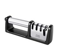 Aiguiseur de couteaux 4 en 1 aiguiseur professionnel 4 étapes Knife Sharpener Aiguiseur manuel Base en acier inoxydable Antidérapant Arcs Affûteuse pour couteaux et ciseaux