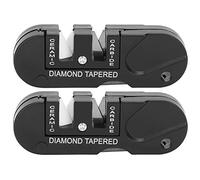 Aiguiseur de couteaux de poche à tige conique en diamant 2 pièces, affûteur de couteaux à outils compact, affûteur de couteaux à outils polyvalent pour une utilisation en