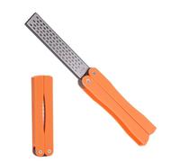 Aiguiseur de Couteaux Double Face Pliable, Meule D'extérieur Portable pour la Cuisine, 400/600 Grit Diamant Pierre Aiguiser (Orange)
