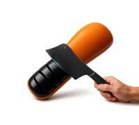 Aiguiseur de Couteaux Électrique Sans Fil Rechargeable - Multifonctions avec Meule de Remplacement - Aiguisage Rapide et Sûr pour Tous Types de Couteaux de Cuisine - Design Ergonomique Orange et Noir