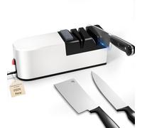 Aiguiseur de couteaux électrique, système d'affûtage de couteaux 5 en 1 avec lame droite, affûteur de couteaux diamant professionnel pour l'affûtage grossier (CV5)