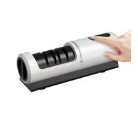 Aiguiseur de couteaux électrique, système d'affûtage diamant sans fil rechargeable en 3 étapes, aiguiseur de ciseaux de cuisine professionnel avec guide d'angle de précision, base antidérapante