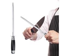 Aiguiseur de Couteaux en Acier Professionnel 20,3 cm, Ronde Fusil à Aiguiser, 8in Tige d'affûtage pour Cuisine, Bâton à Aiguiser Affiloir, Honing Steel Knife Sharpener pour Chef et Boucher