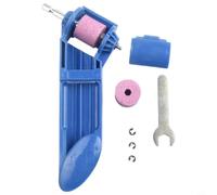 Aiguiseur de foret avec meule en corindon - pour forets à tige droite de 2 à 12,5 mm, kit d'outils portable pour atelier à domicile et bricolage (bleu)