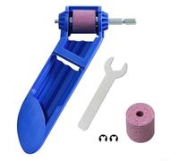 Aiguiseur de foret portable avec roue en corindon marron pour un affûtage précis de 2 0 mm à 12 5 mm, comprend des anneaux et des clés à pression