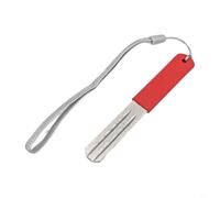 Aiguiseur d'hameçon avec porte-clés, lime en métal pour aiguiser les crochets, ciseaux et coupe-ongles, accessoire de pêche portable en plein air, 6,4 cm (rouge)