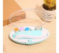 Aiguiseur D'ongles Électrique Multi-Têtes Pour Bébé,Outils De Soin Des Ongles,Manucure Anti-Pincement,Ensemble De Coupe-Ongles Pour Bébé,6 En 1 - Type Bleu