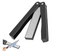 Aiguiseur Double Face, Pliant Manuel Ciseaux Aiguiseur Épais Ultra Fin 400/600 Grain Diamant Aiguiseur Cuisine Jardin Camping Extérieur Outil D'aiguisage Noir