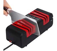Aiguiseur Electrique, Revêtement de Diamant, Moteur Puissant de 60W, Taille-Couteau Professionnel, Taille D'affichage de Trois en Un Pour Couteaux de Cuisine, Ciseaux et Tournevis (rouge)