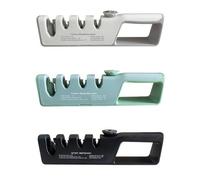 Aiguiseur manuel professionnel pour la cuisine avec 4 fentes, angle réglable et fonction d'affûtage grossier/fin