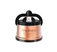 Aiguiseur de Couteaux AnySharp Pro en Métal, Sécurité Mains Libres, Ventouse PowerGrip, Affûte Tous les Couteaux de Cuisine, Idéal pour l'Acier Trempé & Dentelé | Le Meilleur au Monde | Métal Cuivre