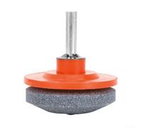 Aiguiseur rotatif pour tondeuse à gazon compatible avec perceuses manuelles et électriques, broyeur en carbure de silicium 50 mm pour restauration des bords, rouge (orange)