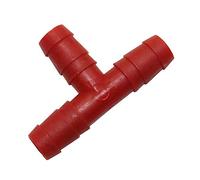 AIGUO 50 Pièces, 9 Mm À Trois Voies en Forme De T Connecteur De Tuyau, Plastique Rouge Barb Irrigation Accessoires, Jardin Distributeur De Tuyau, Plomberie Tuyau Accessoires