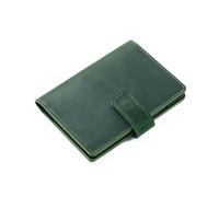 AIGUONIU Porte-passeport vintage en cuir véritable - Portefeuille de voyage en cuir véritable - Portefeuille de voyage avec serrure, vert, Vintage