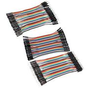 Aihasd 1 Set 120P 10CM 2,54 mm Breadboard Câbles Jumper Wires 40P Multicolore mâle à mâle, Femelle à Femelle, Femelle à mâle, Kit de câbles pour Arduino, Prototypage, Projet DIY