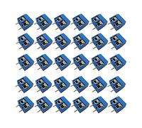 Aihasd Bloc Terminal 30 Pièces 2 Pôles 5.08mm 300V 16A Bleu Bornes à Vis ABS