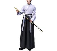 AIHERQG Costume Hanfu de style chinois for hommes, robe à manches longues, robe de dragon antique, costume ancien, groupe d'arts martiaux(3XL)