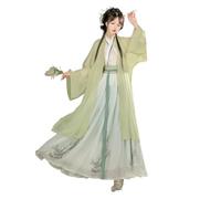 AIHERQG Robe Hanfu for femme, tenue de cosplay de la dynastie chinoise des Song, tenue de fête d'été, ensemble de 3 pièces(L)