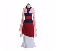 AIHERQG Robe Hua Mulan bleue/rouge, robe de princesse, costume de cosplay for fille/femme adulte, sur mesure, costume de scène d'Halloween(Beige,L)
